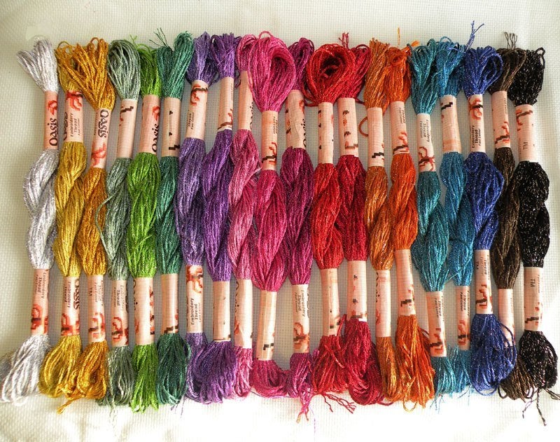 20 Strengen Metallic Borduurgaren Set / Garen Borduren Draad, Verzenden, Nieuw, Borduurgaren of Zijde