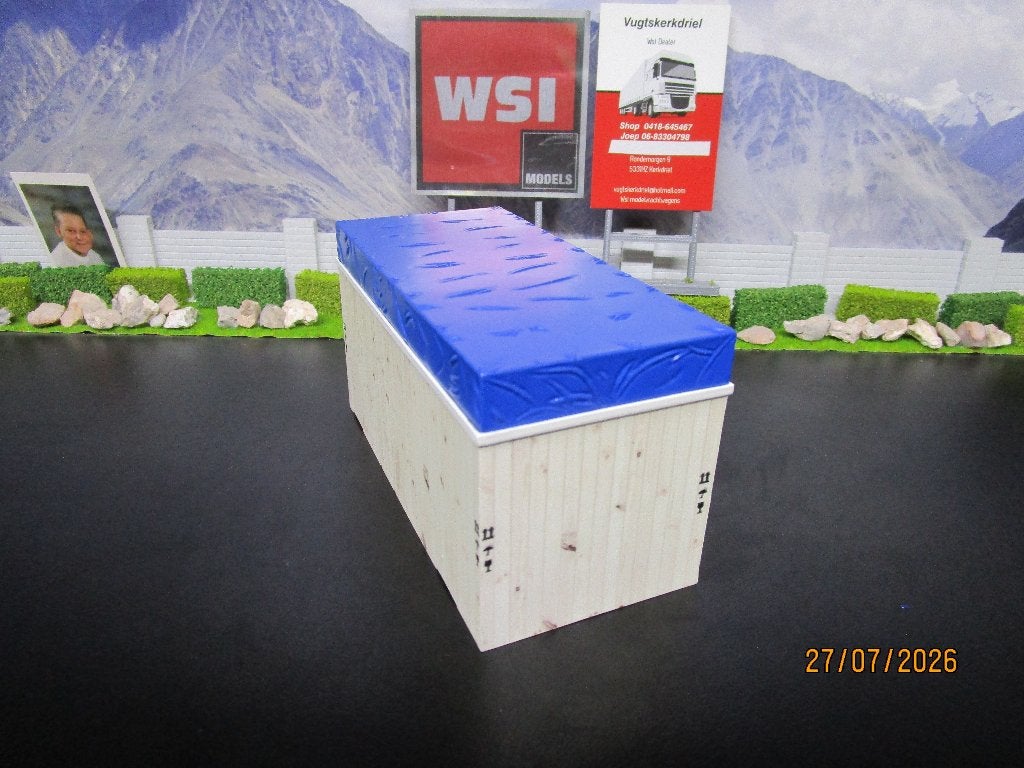 wsi loads hoge houten kist met afdekzeil 132x60x68mm, Hobby en Vrije tijd, Ophalen of Verzenden, Nieuw, Bus of Vrachtwagen, Wsi