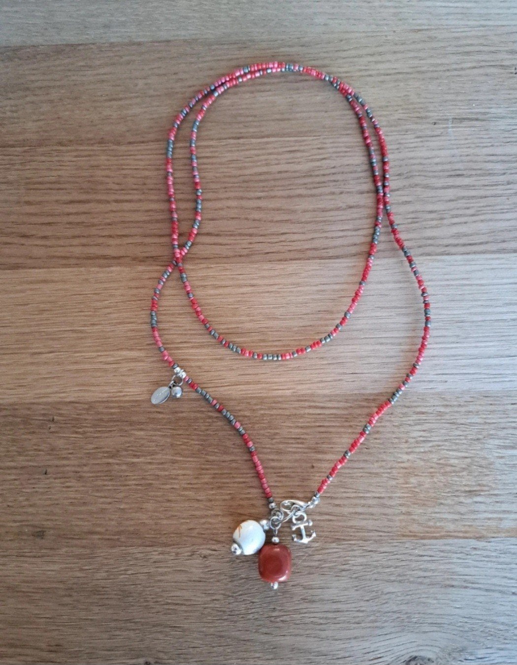 Millejoe kralenketting/wikkelarmband met bedels, Overige materialen, Gebruikt, Ophalen of Verzenden, Met bedels of kralen