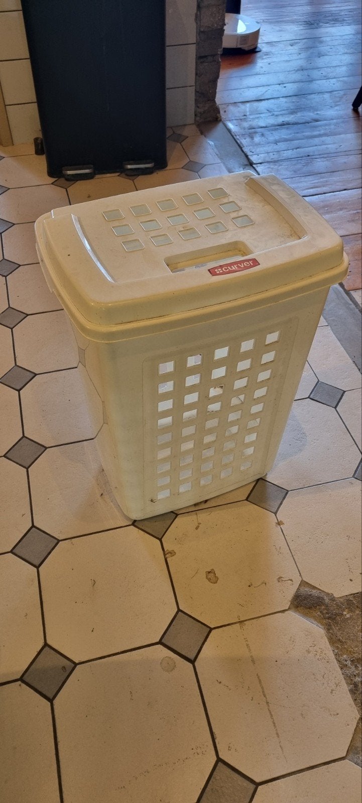 Curver wasmand/opbergbox met deksel, Ophalen, Gebruikt, Wit, Kunststof