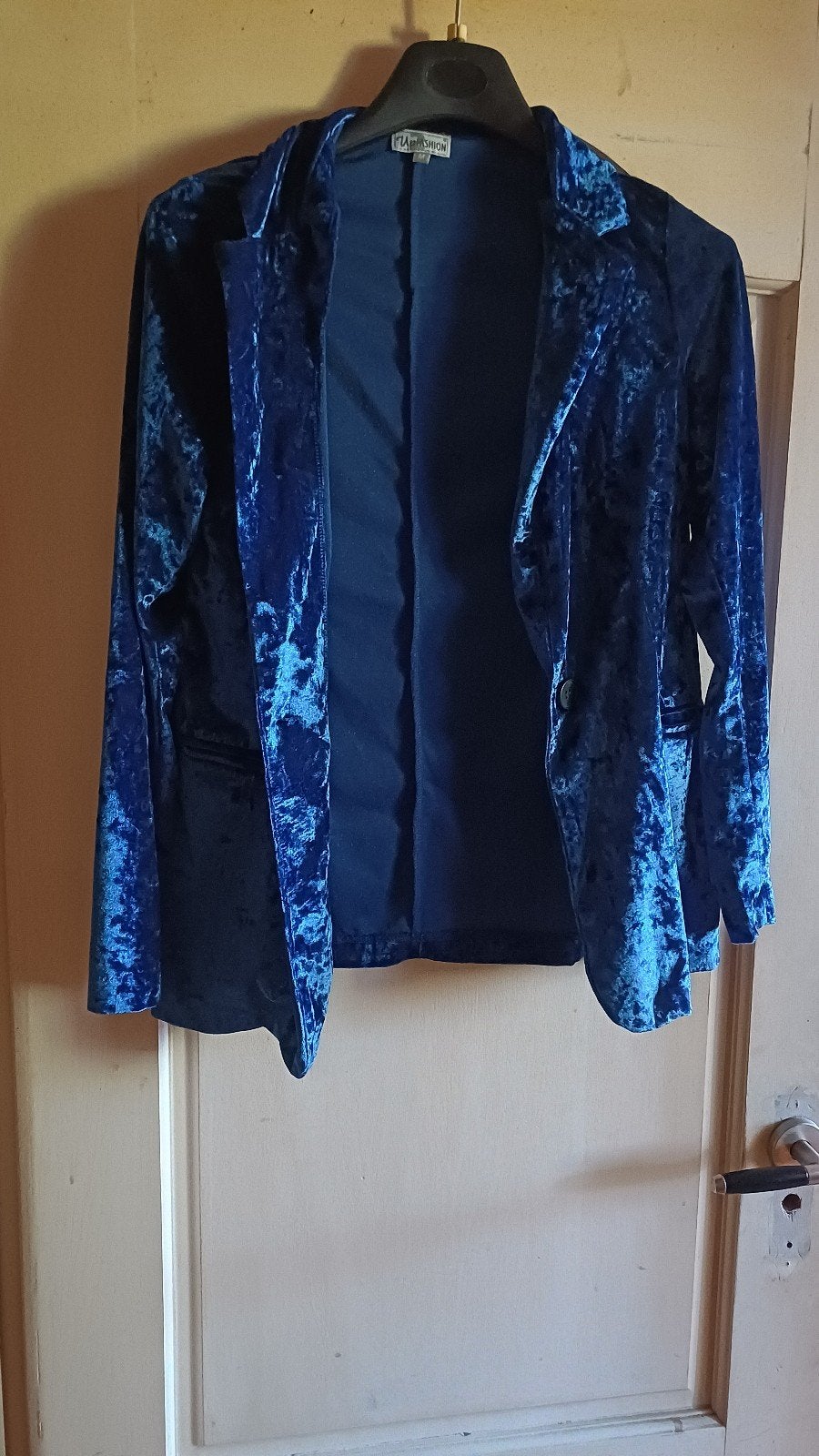 UpFashion Blauw Fluweel Jasje Maat M, Maat 38/40 (M), Blauw, UpFashion, Ophalen of Verzenden