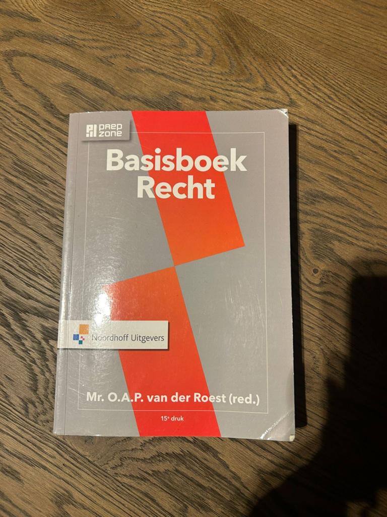 Basisboek Recht - 15e druk - Mr. O.A.P. van der Roest, Boeken, Ophalen of Verzenden, Gamma, Zo goed als nieuw, HBO