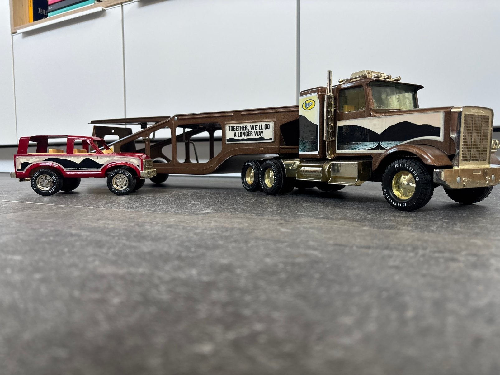 Vintage Nylint USA Truck met Trailer Bandag, Ophalen of Verzenden, Gebruikt