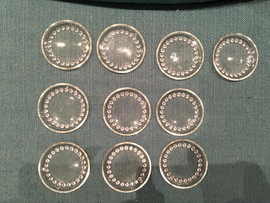 Set van 10 vintage glazen onderzetters van Crystal Leerdam, Ophalen