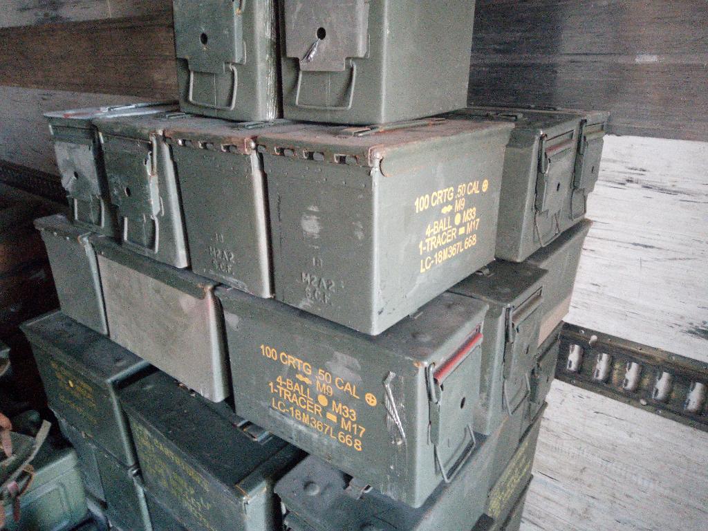 Stalen leger kistjes Munitiekist .50 cal (Ruim op voorraad), Verzamelen, Ophalen of Verzenden, Landmacht, Nederland