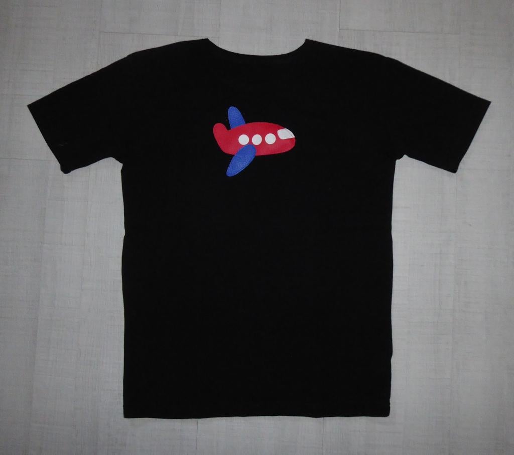 Piskacie shirt zwart met vliegtuig jongen maat 152, Piskacie, Ophalen of Verzenden, Zo goed als nieuw, Shirt of Longsleeve