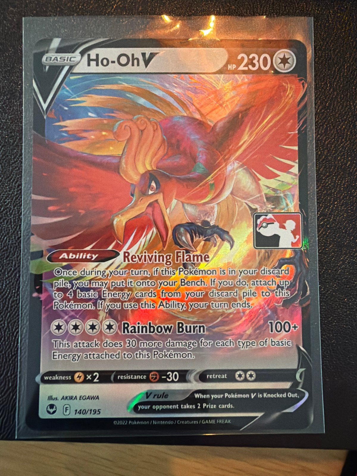 Ho-Oh V Pokémon Kaart (140/195) - Reviving Flame, Ophalen of Verzenden, Zo goed als nieuw, Losse kaart