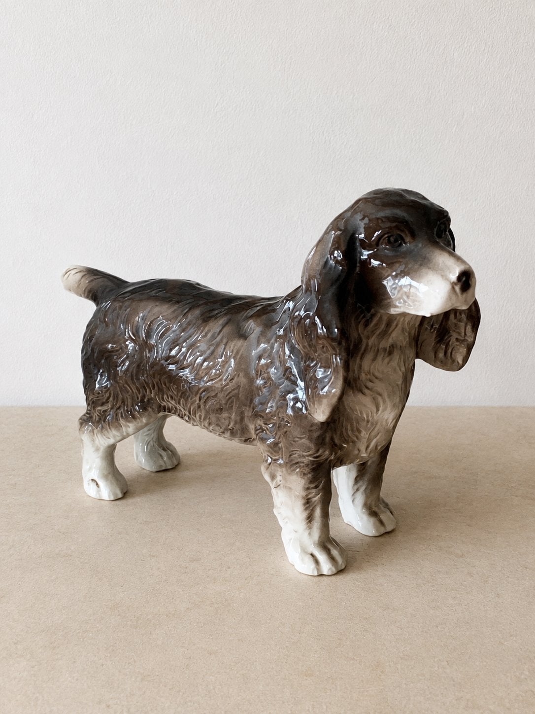 Vintage porselein Cocker Spaniel Dog Figurine West Germany, Ophalen of Verzenden, Zo goed als nieuw, Dier