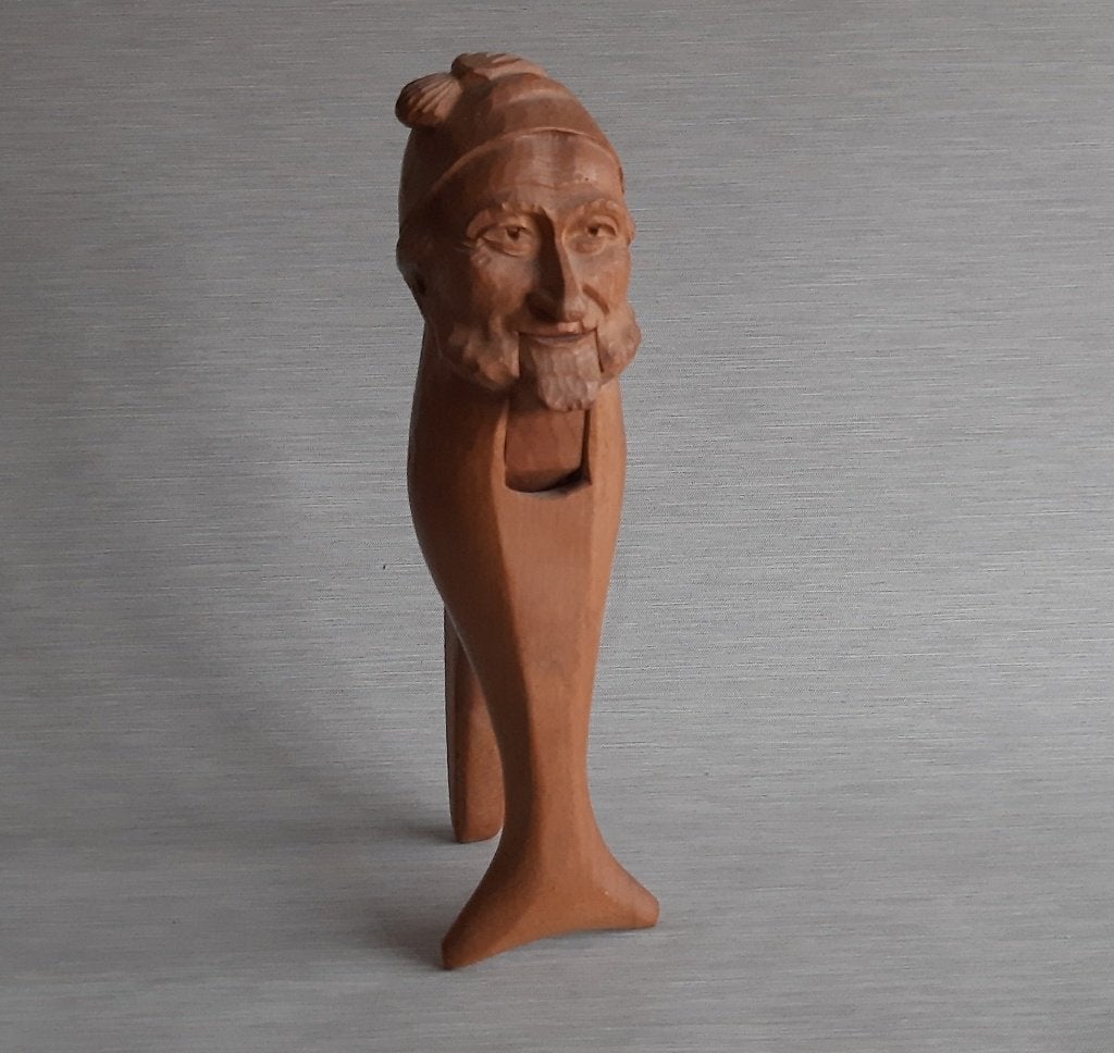 b097-Bijzonder leuk, houten notenkraker, mannenkop/hoofd., Antiek en Kunst, Ophalen of Verzenden