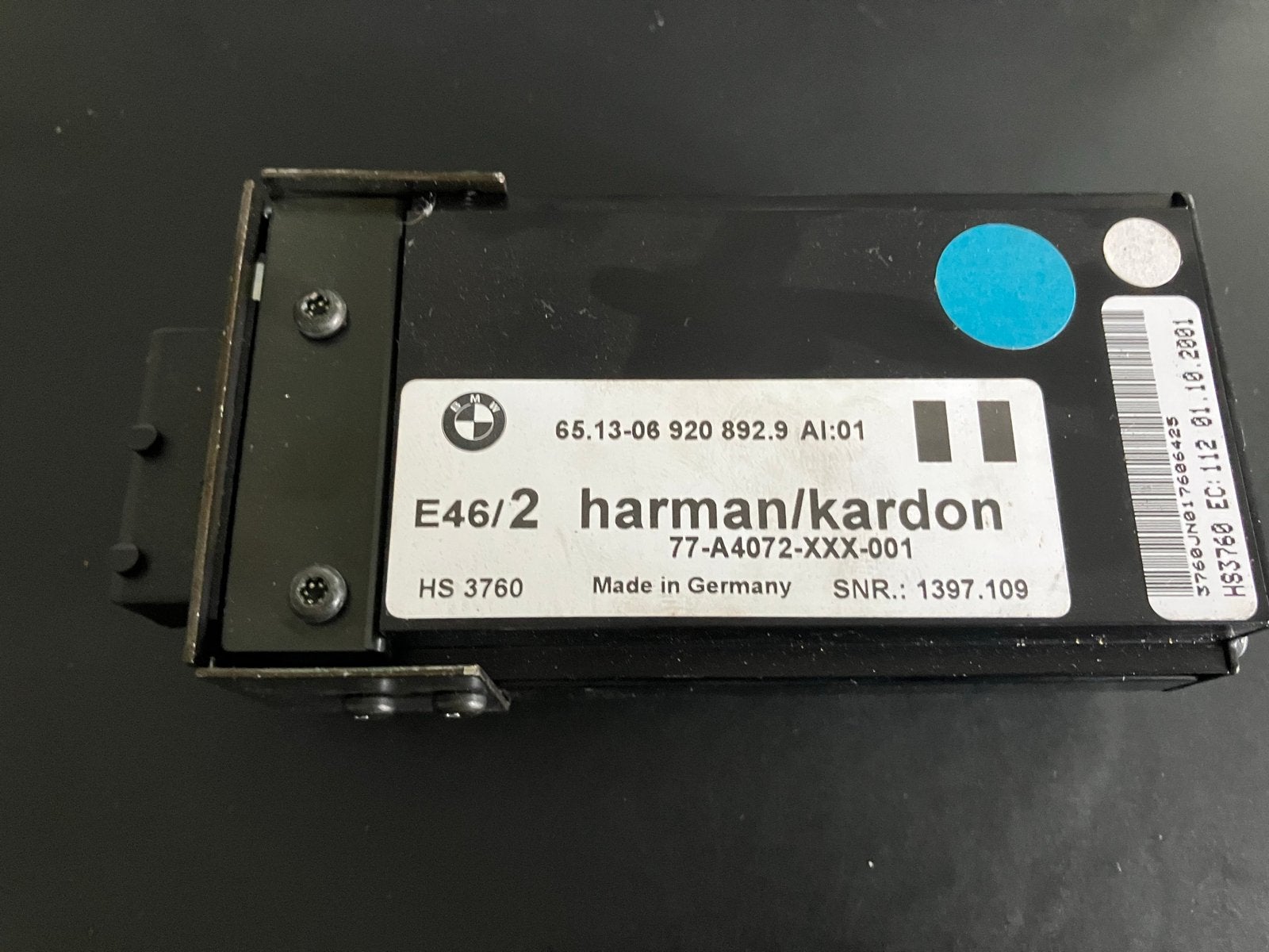 Harman/Kardon Versterker BMW E46/2 - 65.13-06 920 892.9, Auto-onderdelen, Ophalen of Verzenden, Gebruikt, BMW