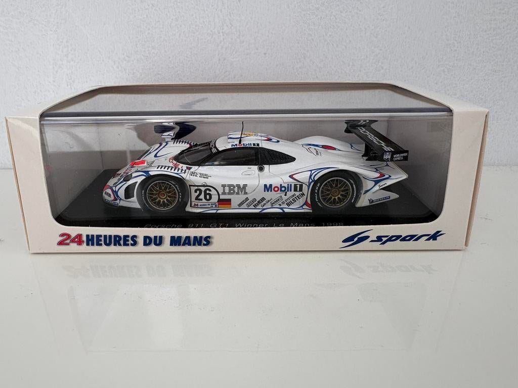 Spark 1:43 Porsche 911 GT1 winner le mans 1998 43Lm98, Ophalen of Verzenden, Zo goed als nieuw, Auto, Overige merken