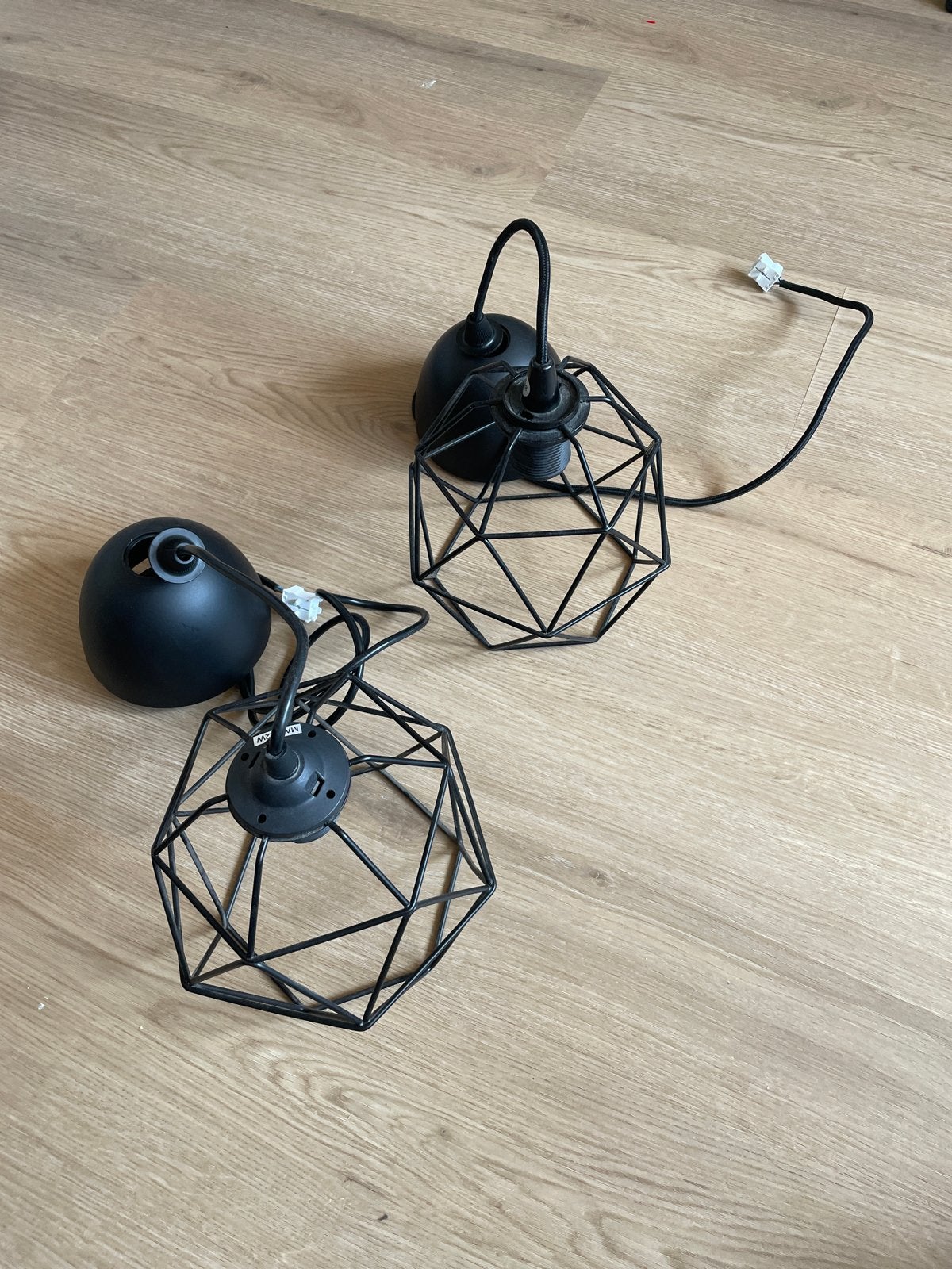 IKEA hanglampen - Zwart, geometrisch design, Ophalen, Zo goed als nieuw, Metaal, E27 (groot)