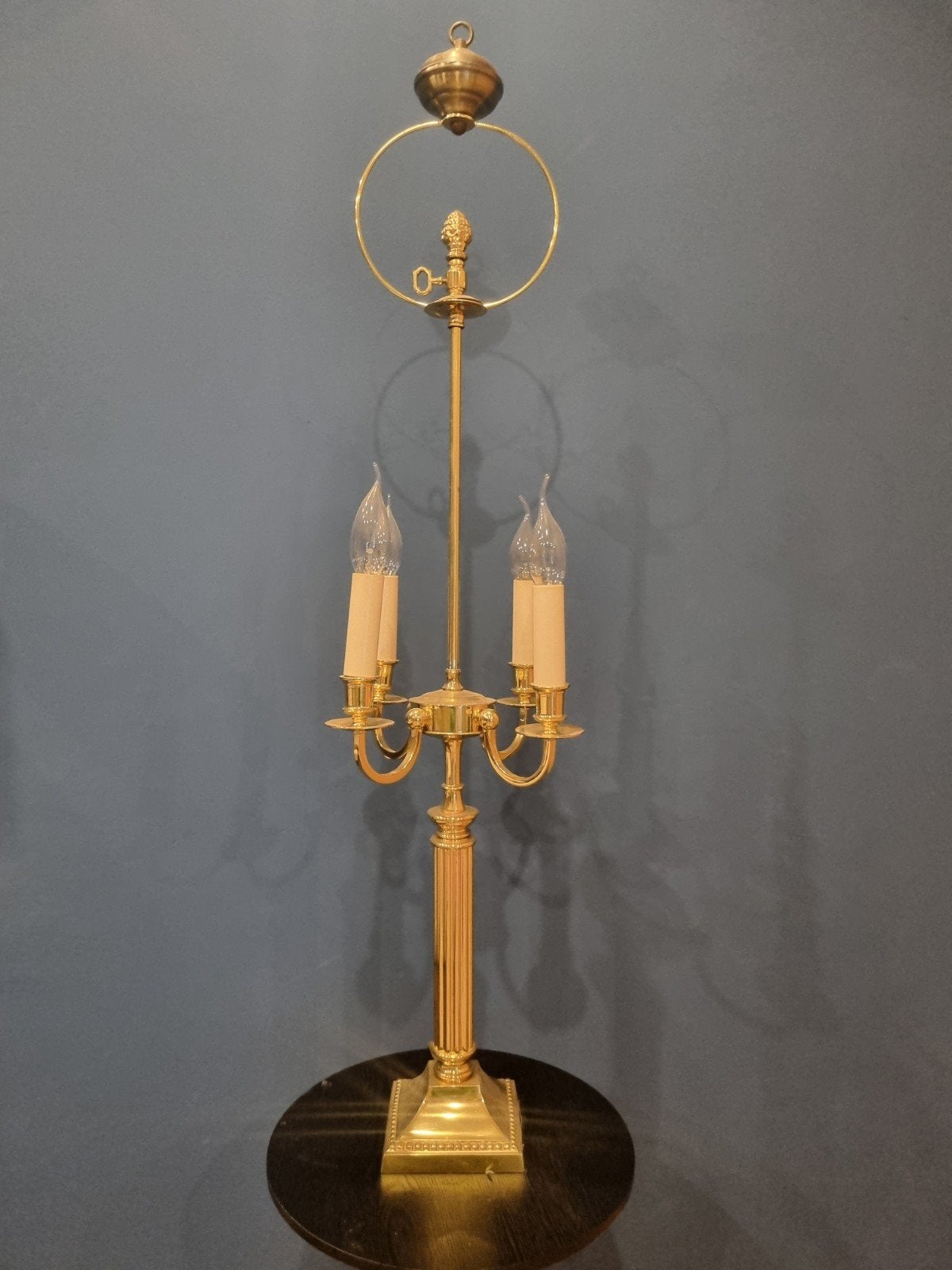 Chique Hollywood Regency Bouillotte Lamp Messing/Goud, Ophalen of Verzenden