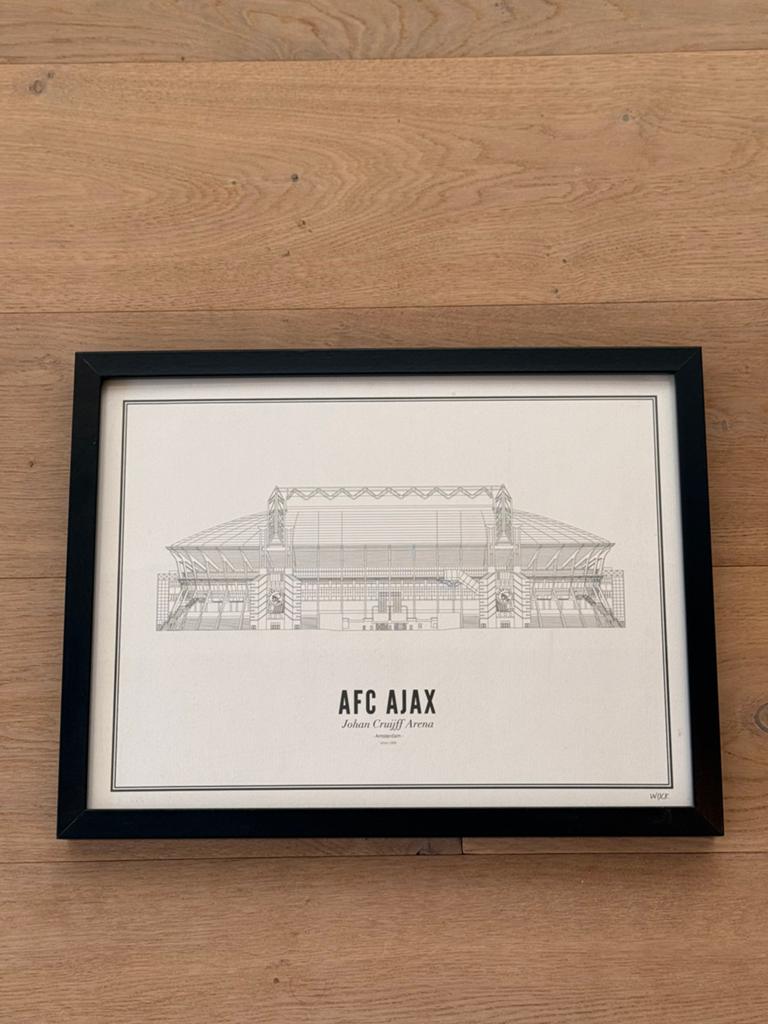 AFC Ajax - Johan Cruijff Arena - wijck poster 32,5 x 42,5 cm, Antiek en Kunst, Kunst | Tekeningen en Foto's, Ophalen of Verzenden