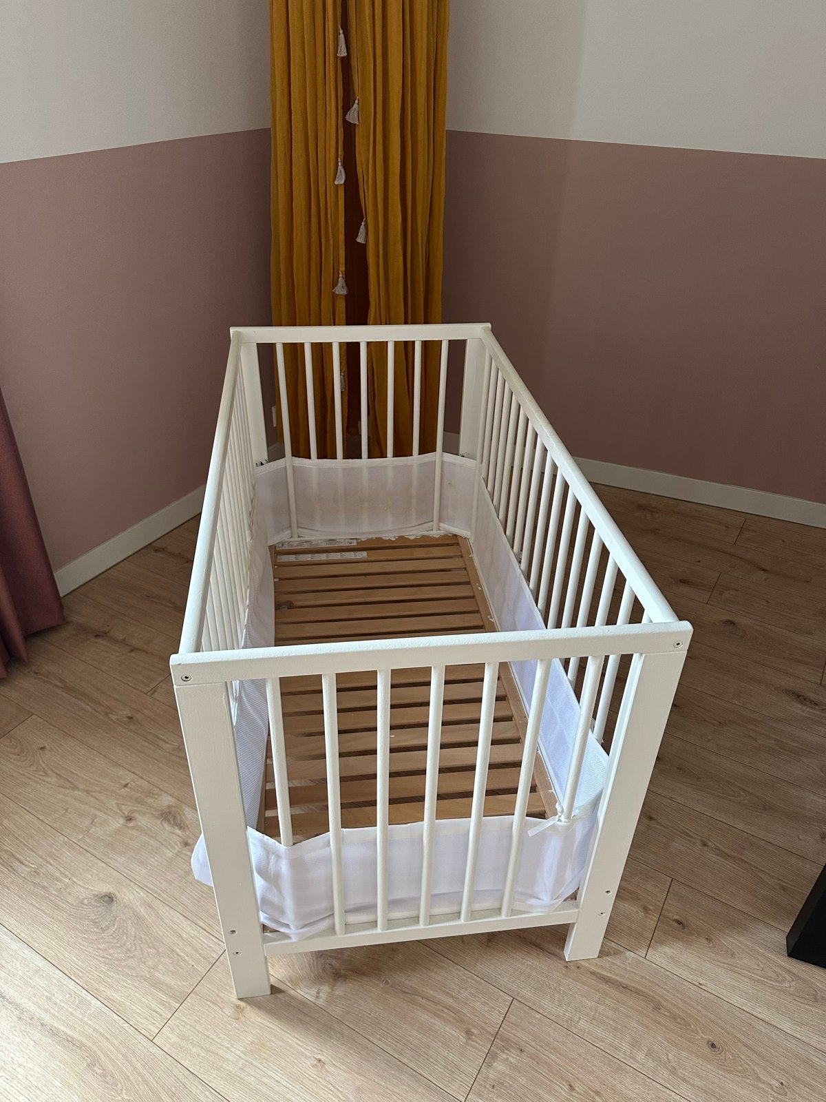 Wit houten ledikant met lattenbodem, Kinderen en Baby's, Ophalen, Gebruikt, Ledikant