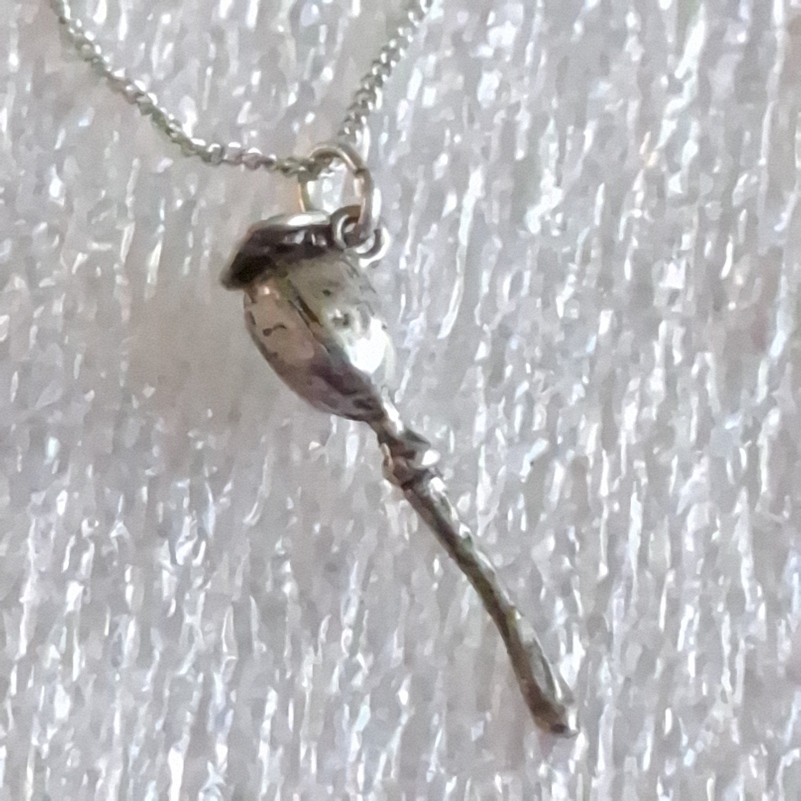 Zilveren Halsketting met Bedel Papaver, Verzenden, Zilver, Zilver