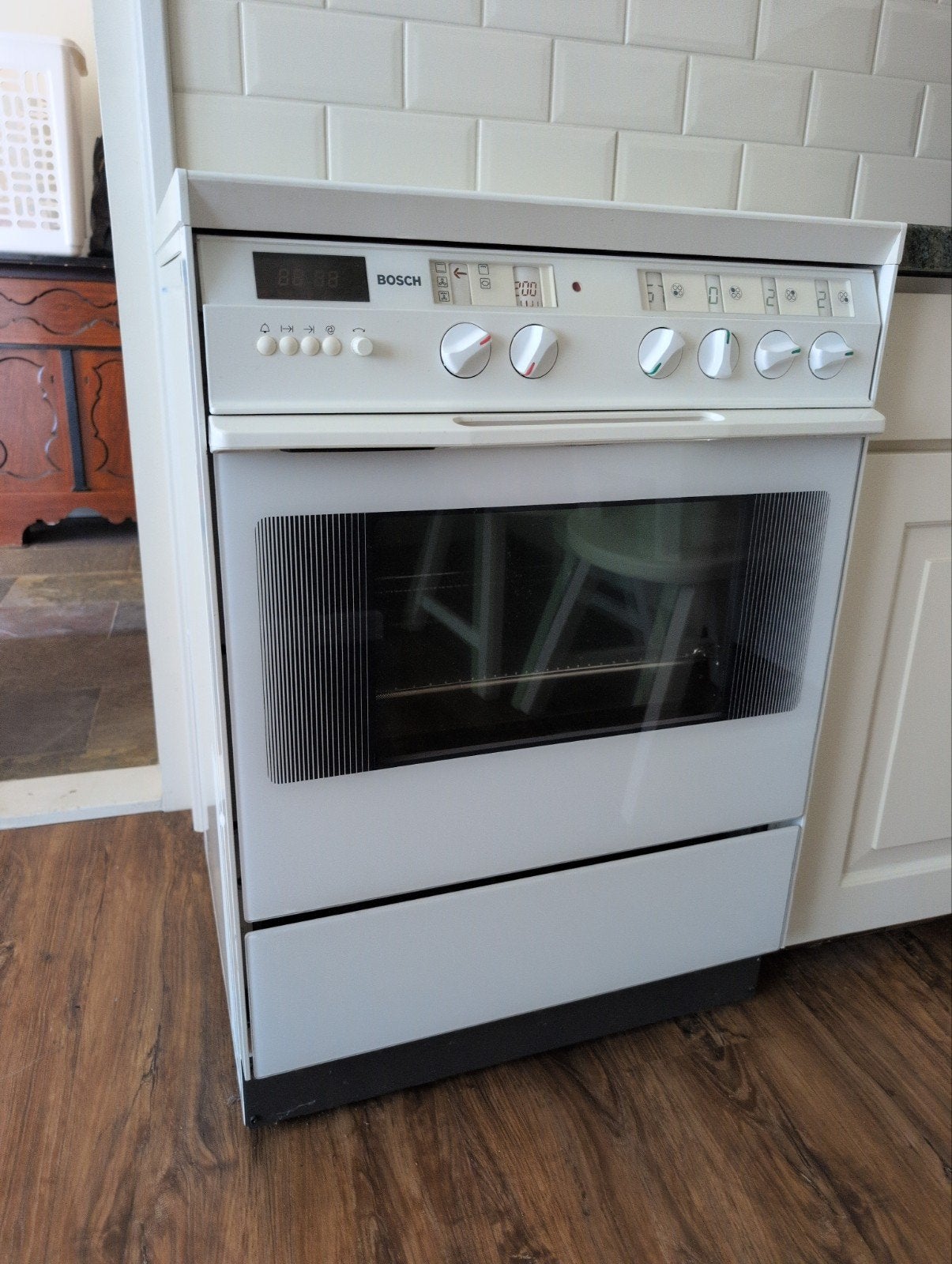 Bosch Vrijstaand Keramisch Fornuis met Oven, Witgoed en Apparatuur, Ophalen, Gebruikt, 60 cm of meer, Keramisch