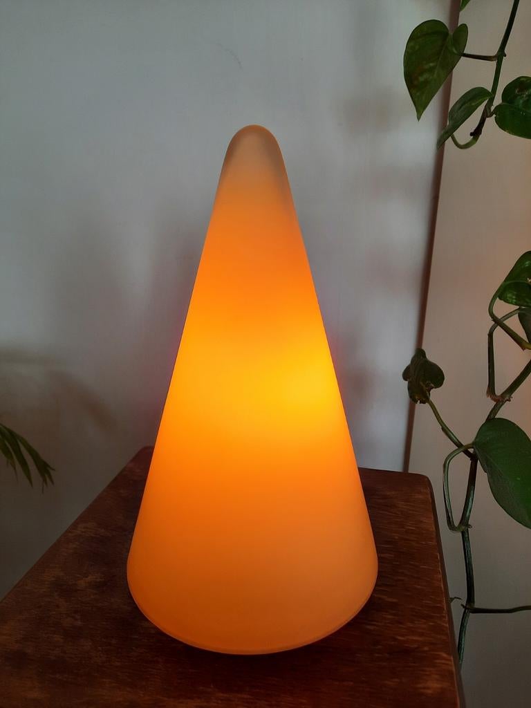 Vintage Teepee lamp glass cone SCE France jaren 70, Ophalen of Verzenden, Zo goed als nieuw, Glas, Minder dan 50 cm