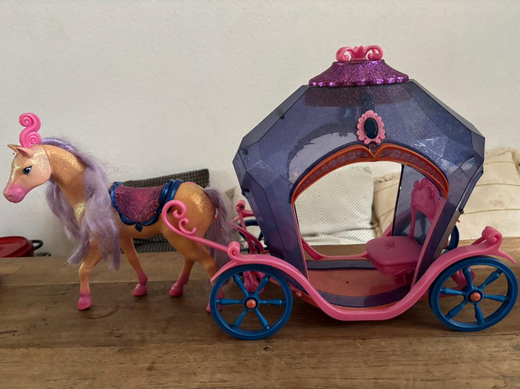 Barbie koets met paard, Verzamelen, Speelgoed, Ophalen of Verzenden, Gebruikt