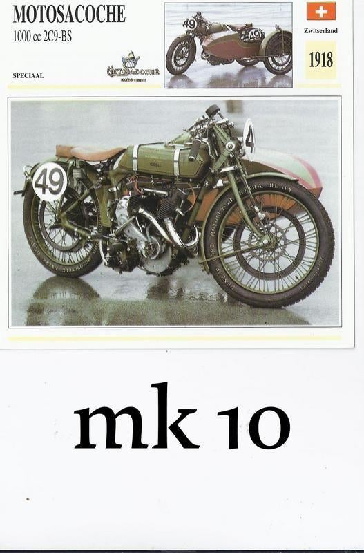 Mk10 motorkaart motosacoche 1000 cc 2c9-bs, Ophalen of Verzenden, Zo goed als nieuw, Motoren