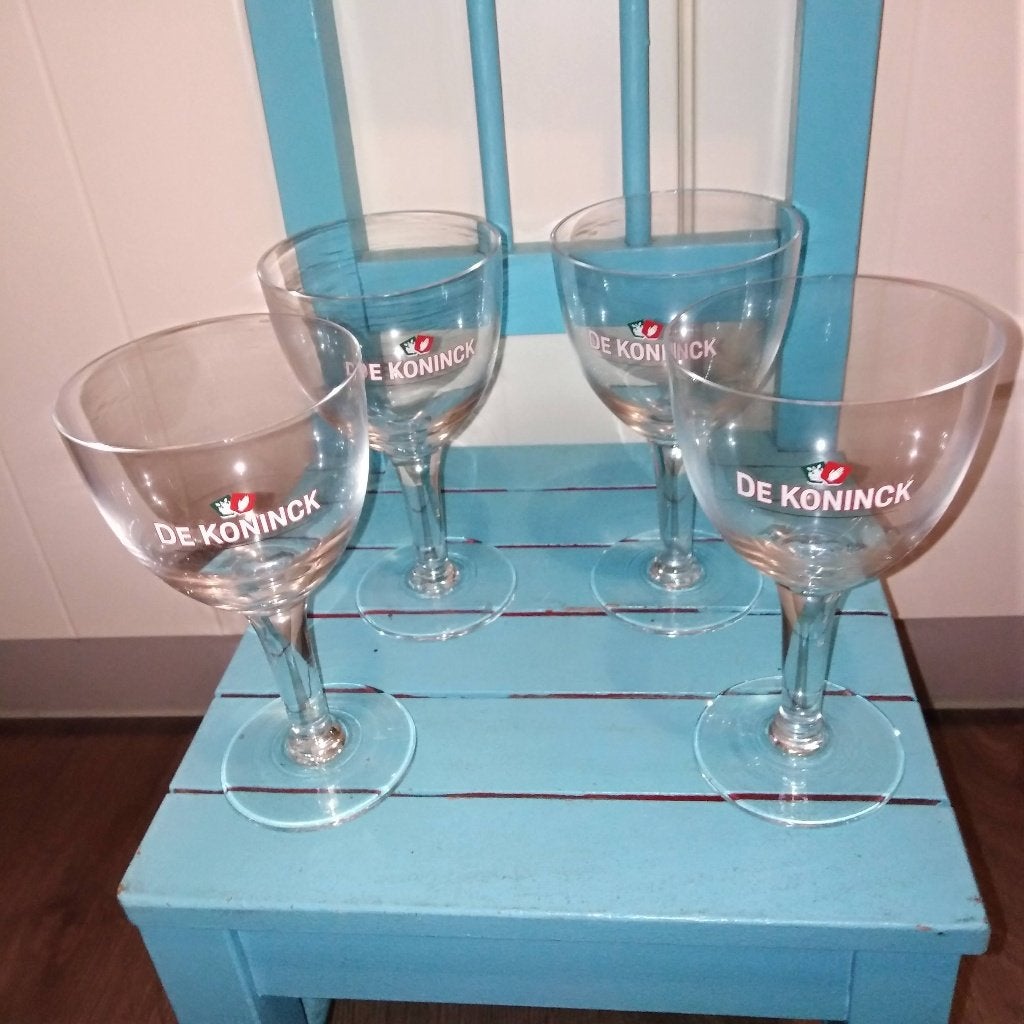 De Koninck kleine bierglazen 4 stuks, Ophalen, Zo goed als nieuw, Glas of Glazen, De Koninck