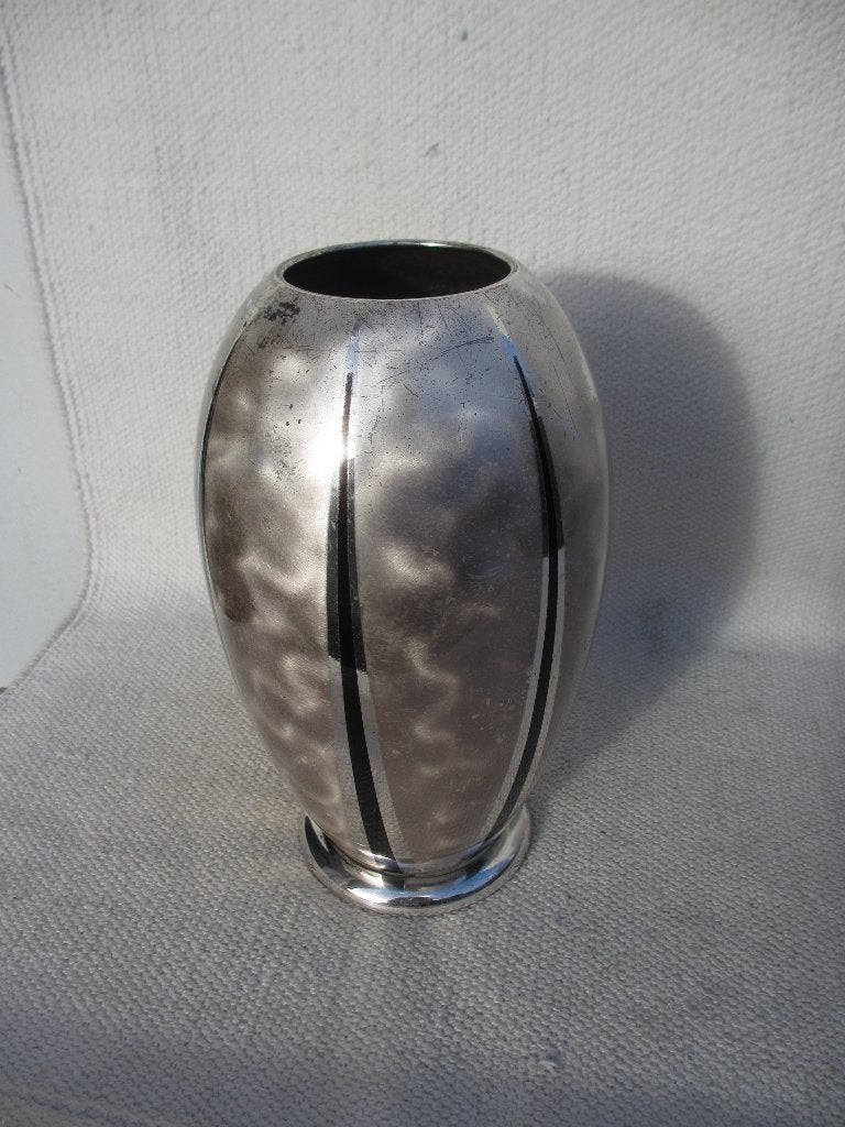 Antieke Art Deco vaas WMF Ikora verzilverd