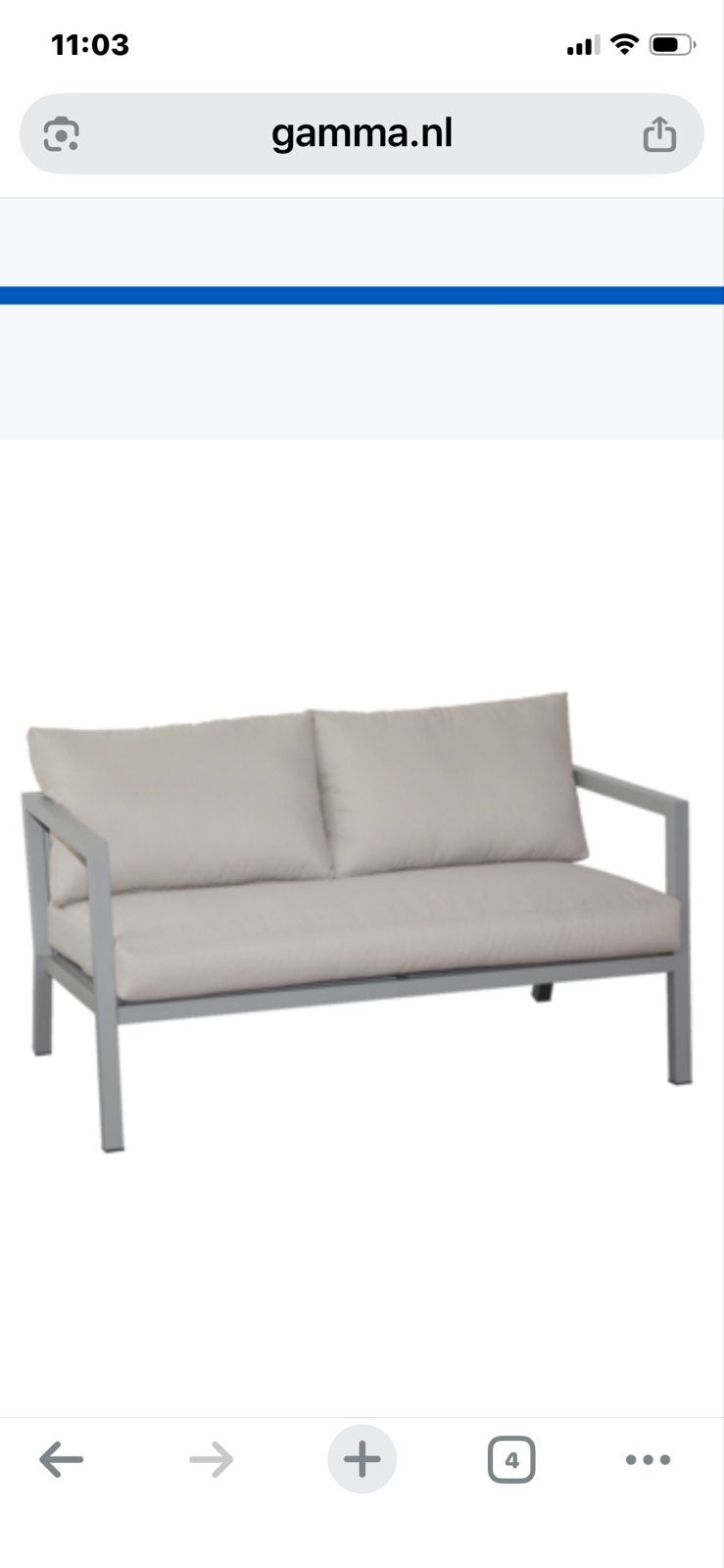 Nieuw loungebankje Biarritz 140 cm - te groot gekocht, Ophalen, 75 tot 100 cm, Minder dan 150 cm, Metaal