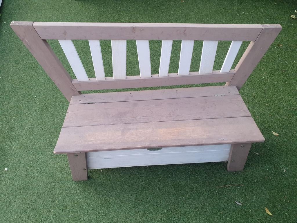Houten speelgoedbank| klepbank | tuinbank, Ophalen, Gebruikt, Hout