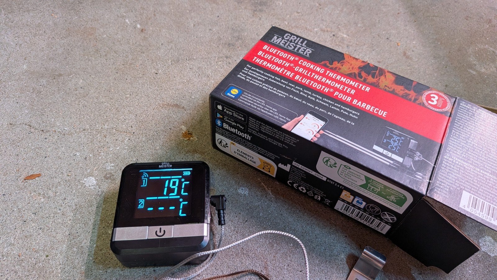 Grill Meister Bluetooth BBQ Thermometer, Ophalen of Verzenden, Zo goed als nieuw, Grill Meister
