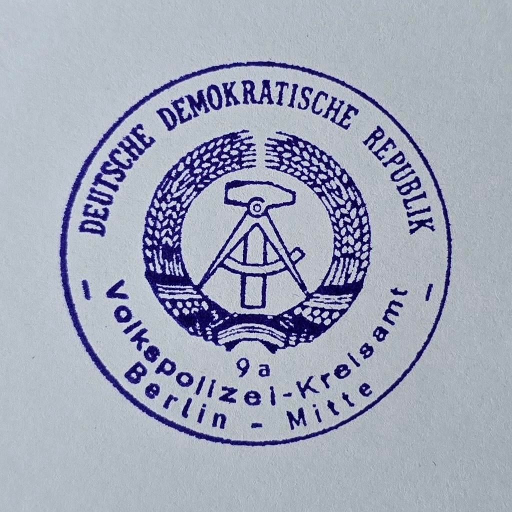 Repro Stempel DDR Volkspolizei - Kreisamt Berlin Mitte, Verzamelen, Verzenden, Landmacht, Duitsland