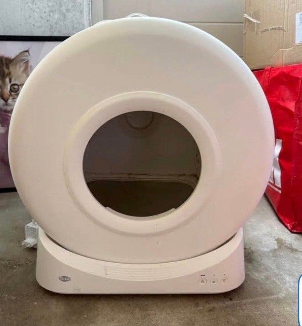 Elektrische zelfreinigende kattenbak, Dieren en Toebehoren, Kattenbakken, Ophalen, Zelfreinigend, Zo goed als nieuw, Open