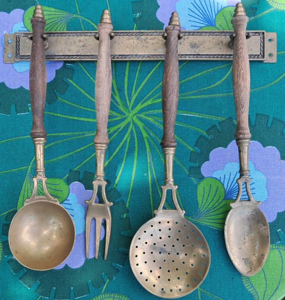 Vintage messing keukengerei set., Antiek en Kunst, Ophalen of Verzenden