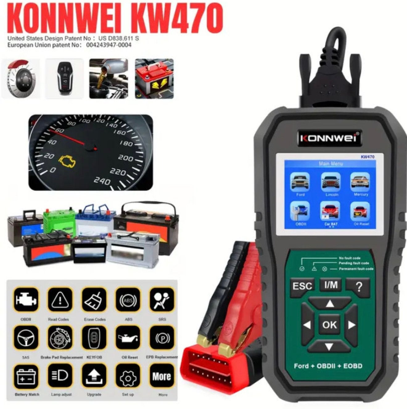 KONNWEI KW470 OBD2 Scanner for Ford, Ophalen of Verzenden, Nieuw
