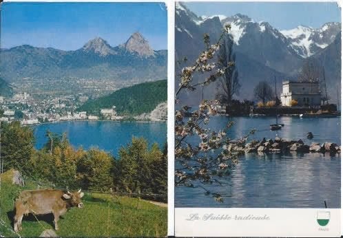 62 Ansichtkaarten van Zwitserland, Ophalen of Verzenden, 1960 tot 1980, Gelopen, Overig Europa