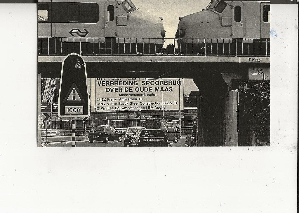 Dordrecht Dokweg Verbreding Spoorbrug over Oude Maas spoor, Ophalen of Verzenden, 1940 tot 1960, Ongelopen, Zuid-Holland
