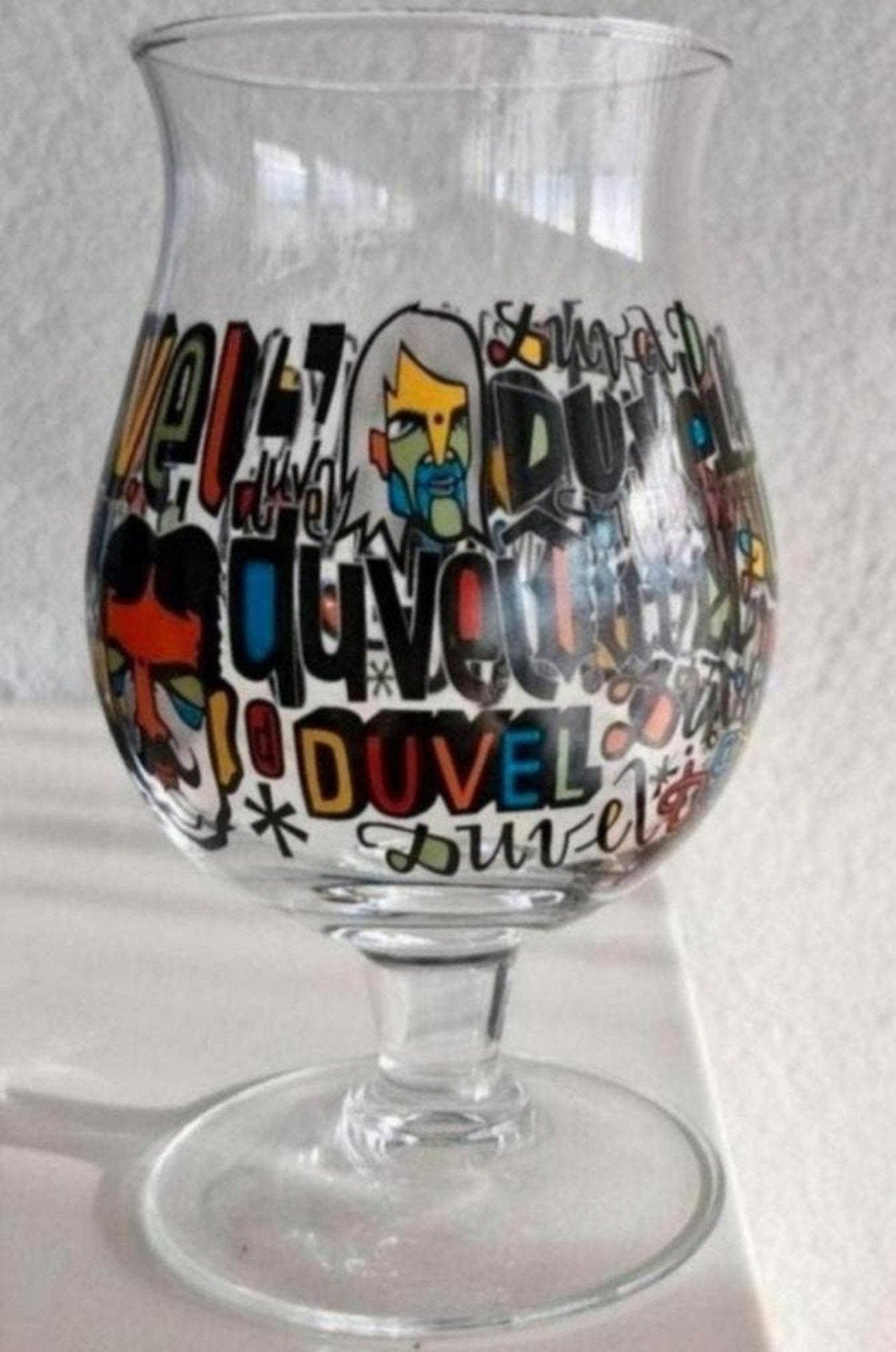 Duvel Glas Denis Meijers, Ophalen of Verzenden, Zo goed als nieuw, Glas of Glazen, Duvel