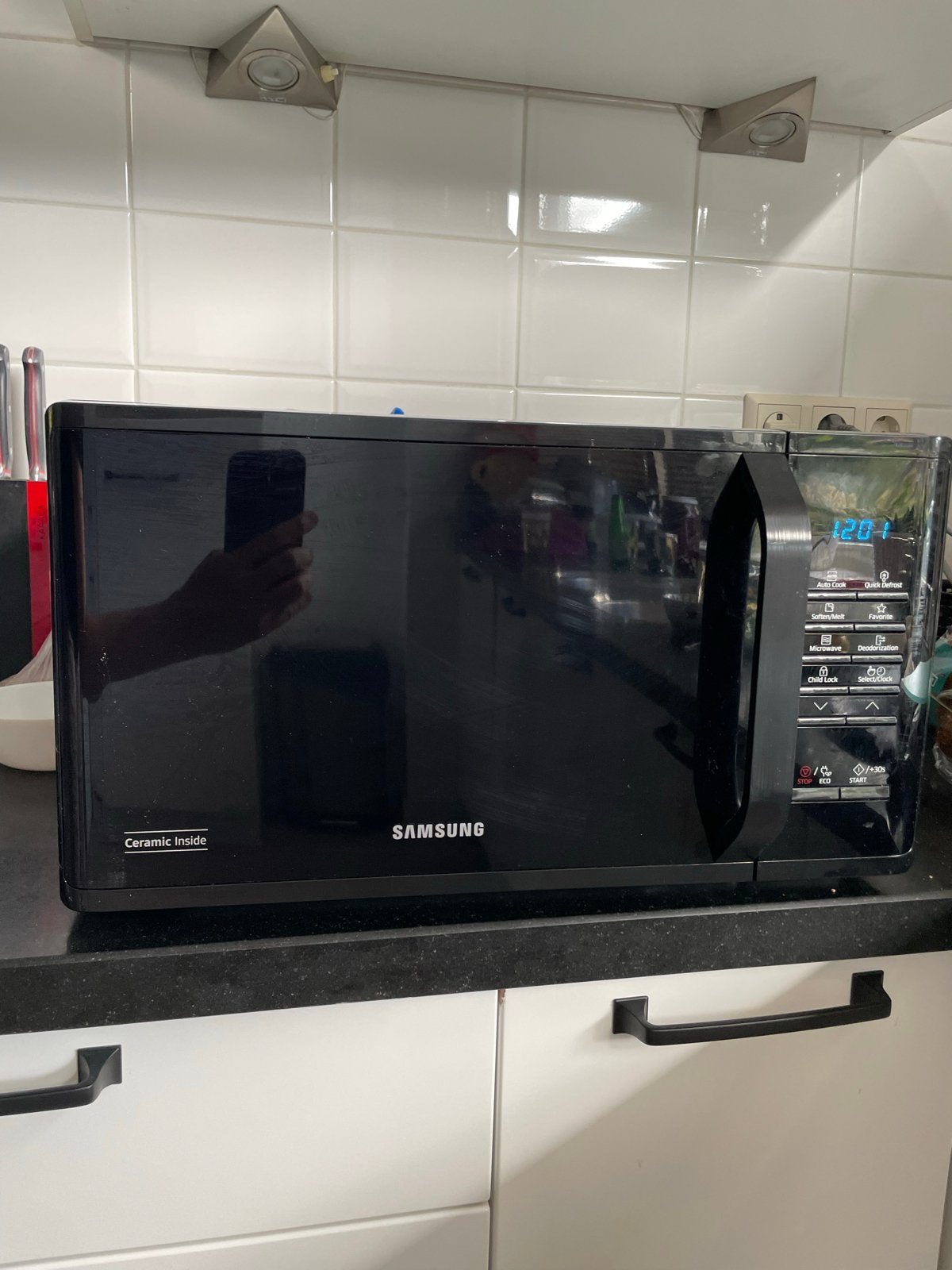 Samsung MS23K3513AK Magnetron - Zwart, Zo goed als nieuw, Ophalen, Grill, Draaiplateau, Magnetron