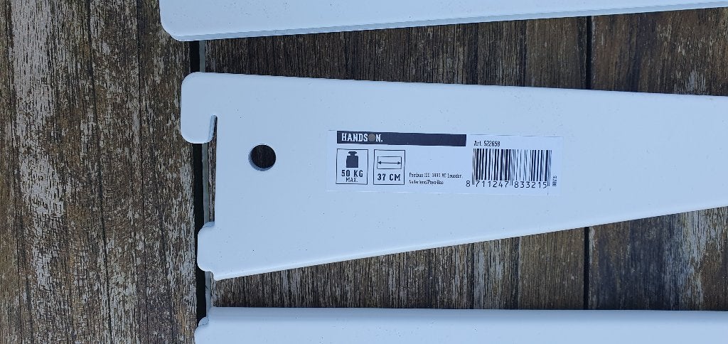 Handson drager dubbel railsysteem wit 37 cm - 6 stuks, Ophalen of Verzenden, Nieuw