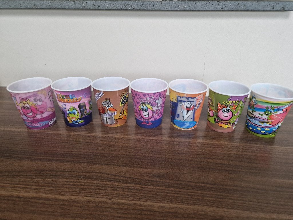 7x 3D kinderbekers / harde plastic, Kunststof, Ophalen of Verzenden, Zo goed als nieuw, Overige stijlen