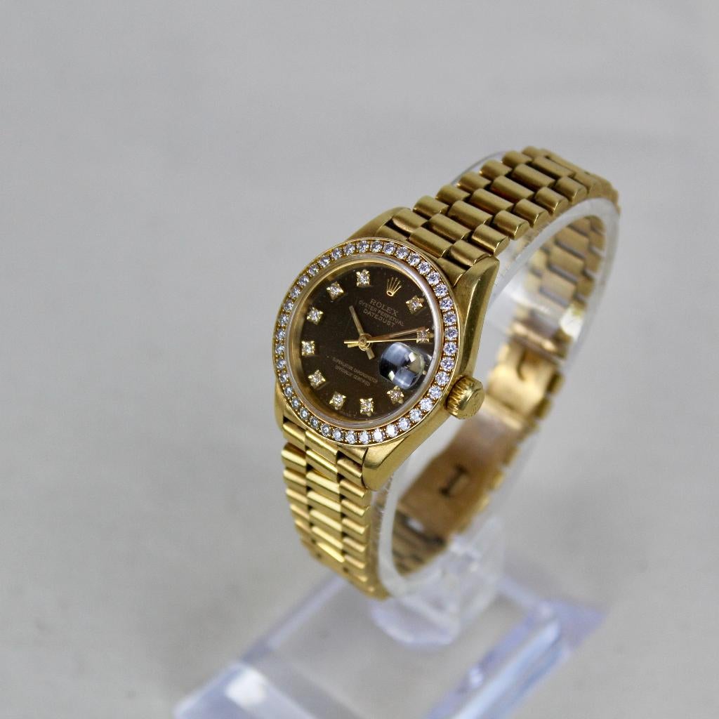 Rolex Lady Datejust - 69178 - Zwarte Wijzerplaat, Sieraden, Tassen en Uiterlijk, Horloges | Dames, Rolex, Gebruikt, Rolex, Rolex