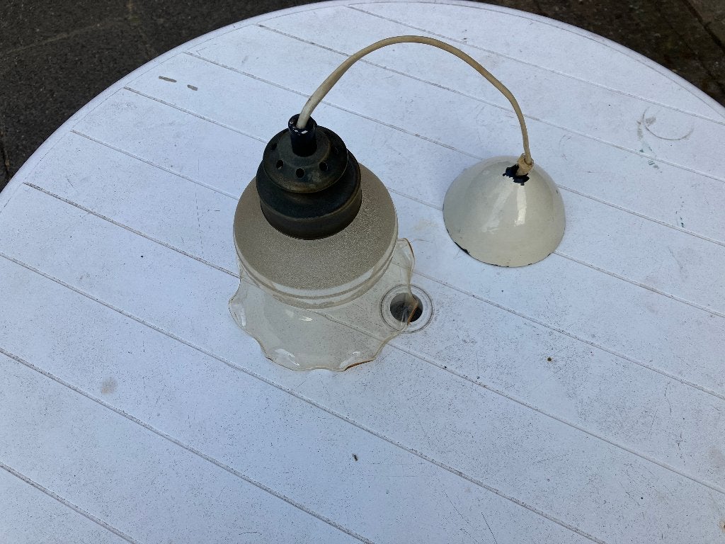 hanglamp glas art deco brocante art deco, Ophalen of Verzenden