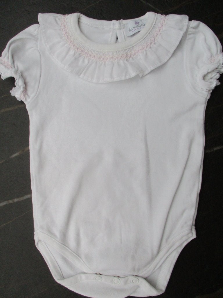 Laivicar romper wit / roze maat 6M (= 68 ) rompertje, Nacht- of Onderkleding, Ophalen of Verzenden, Zo goed als nieuw, Laivicar