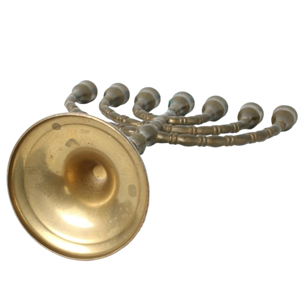 Vintage messing menora – 7-armig – Israël – ca. 1950, Antiek en Kunst, Antiek | Religie, Ophalen of Verzenden