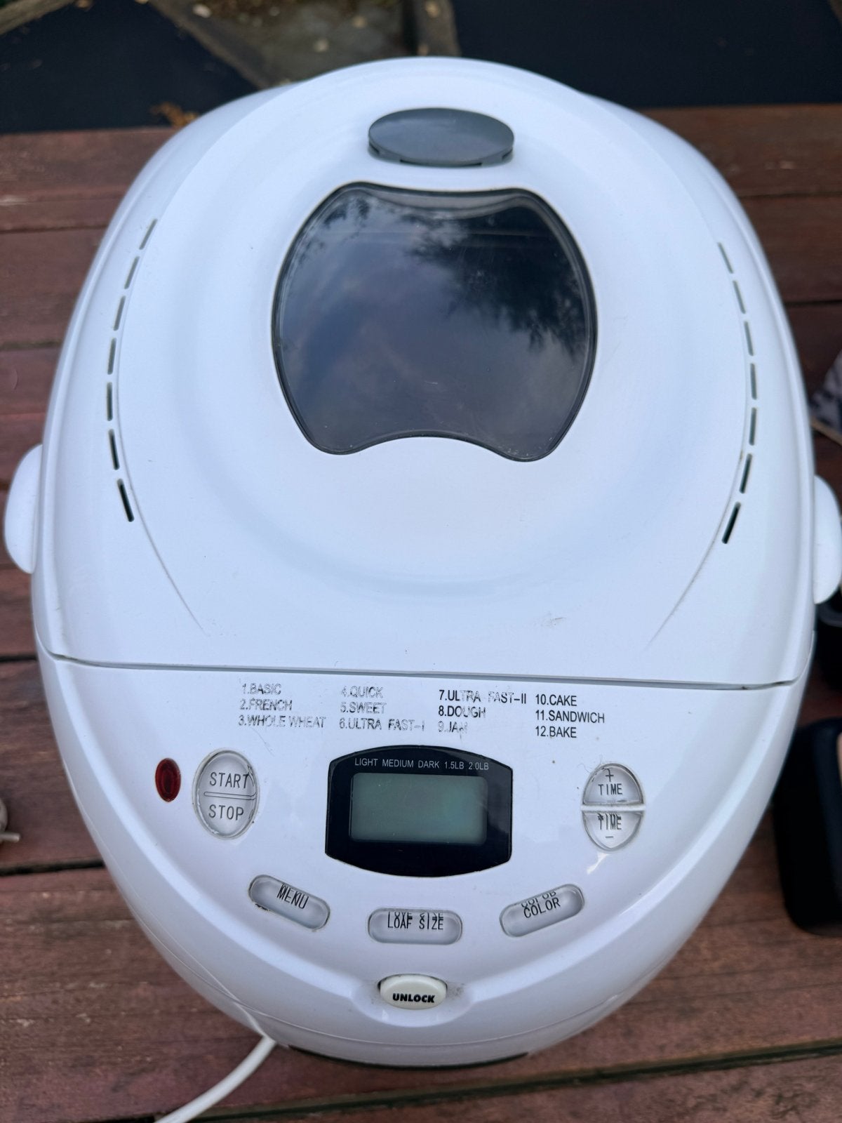 Broodmachine met Timer en Kijkvenster, Witgoed en Apparatuur, Broodbakmachines, Met timer, Gebruikt, 800 tot 1200 gram deeg, Ophalen of Verzenden