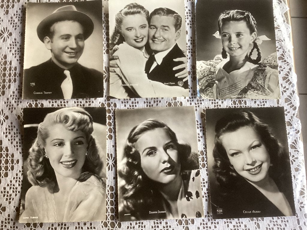 16 grote filmsterren platen 22,50 x 17cm chocolat CLOVIS, Ophalen of Verzenden, Gebruikt, Plaatje