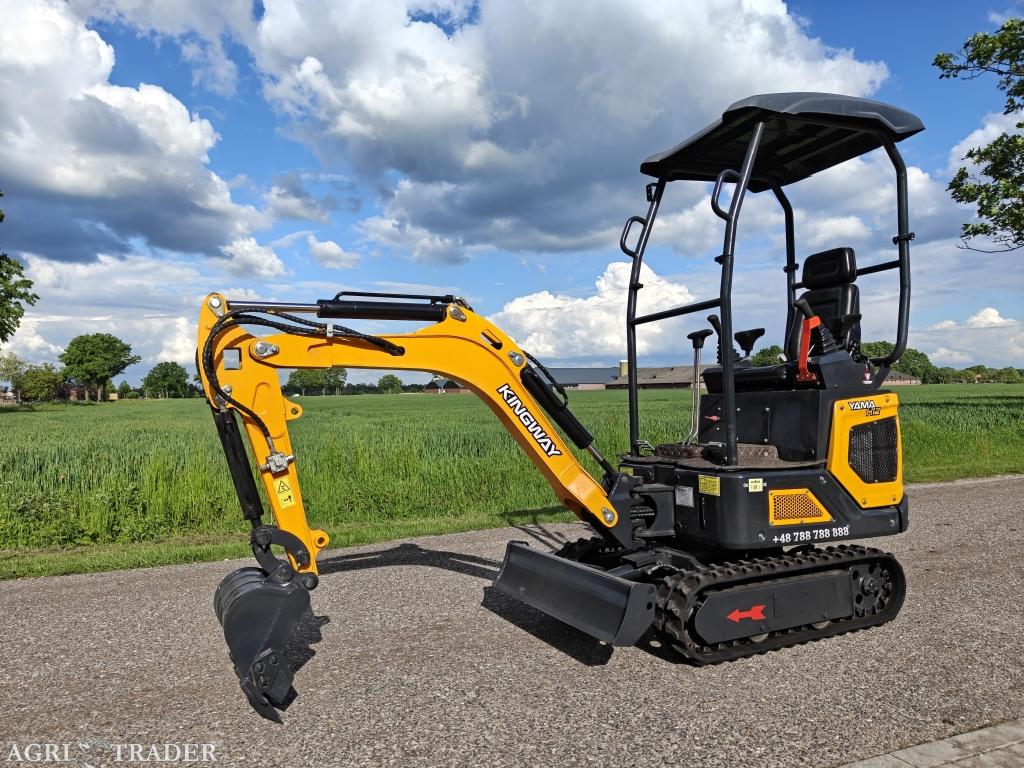 Minigraafmachine Yama H12 Yanmar 3 JAAR garantie 3x graafbak, Ophalen of Verzenden, Neerkant, KINGWAY, Graafmachine
