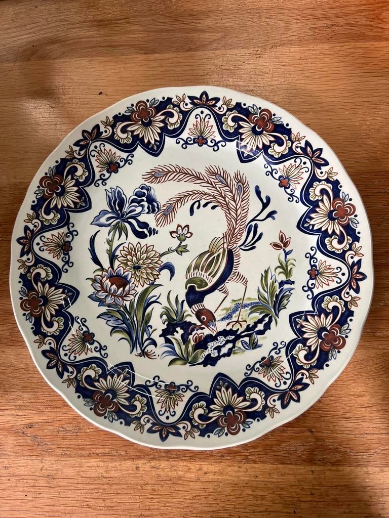 Vieux Rhodes Boch handbeschilderd bord Ø34,5 cm, Ophalen of Verzenden