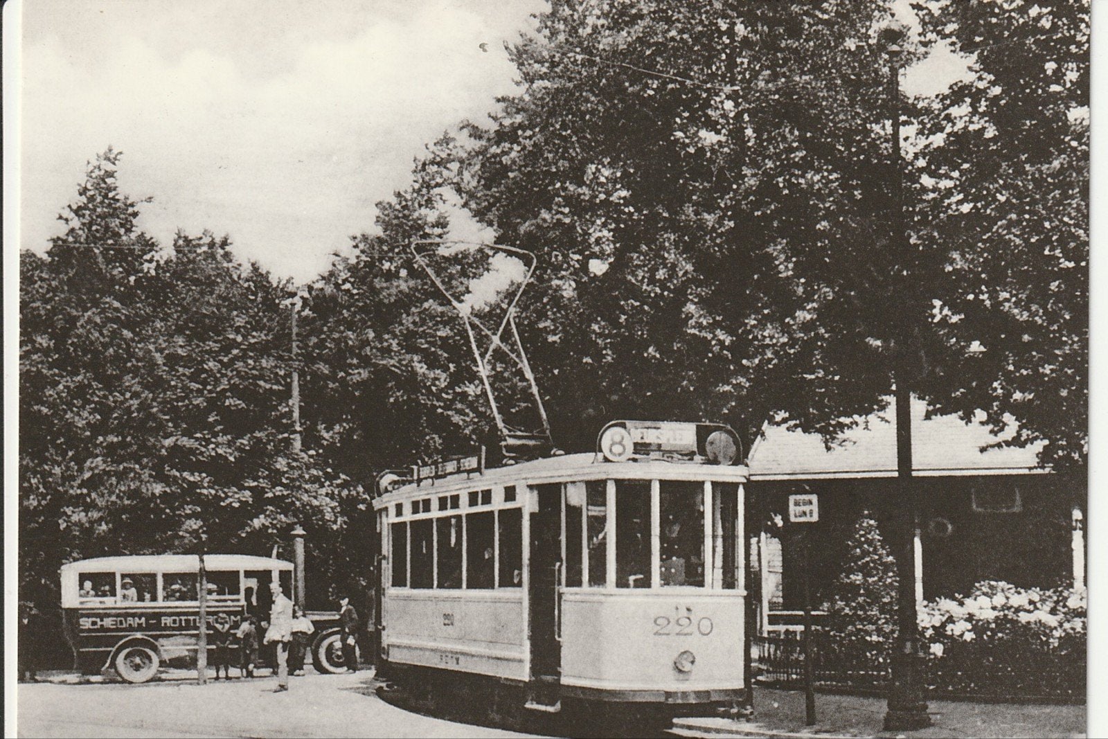 SCHIEDAM KOEMARKT 1925 BEGINPUNT RET DELMEZ TRAM BEURSPLEIN, Ophalen of Verzenden, 1920 tot 1940, Ongelopen, Zuid-Holland