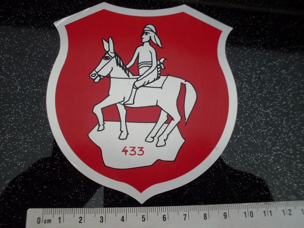 sticker 433 logo embleem ezel paard oosters achtig leger, Verzenden, Zo goed als nieuw, Bedrijf of Vereniging