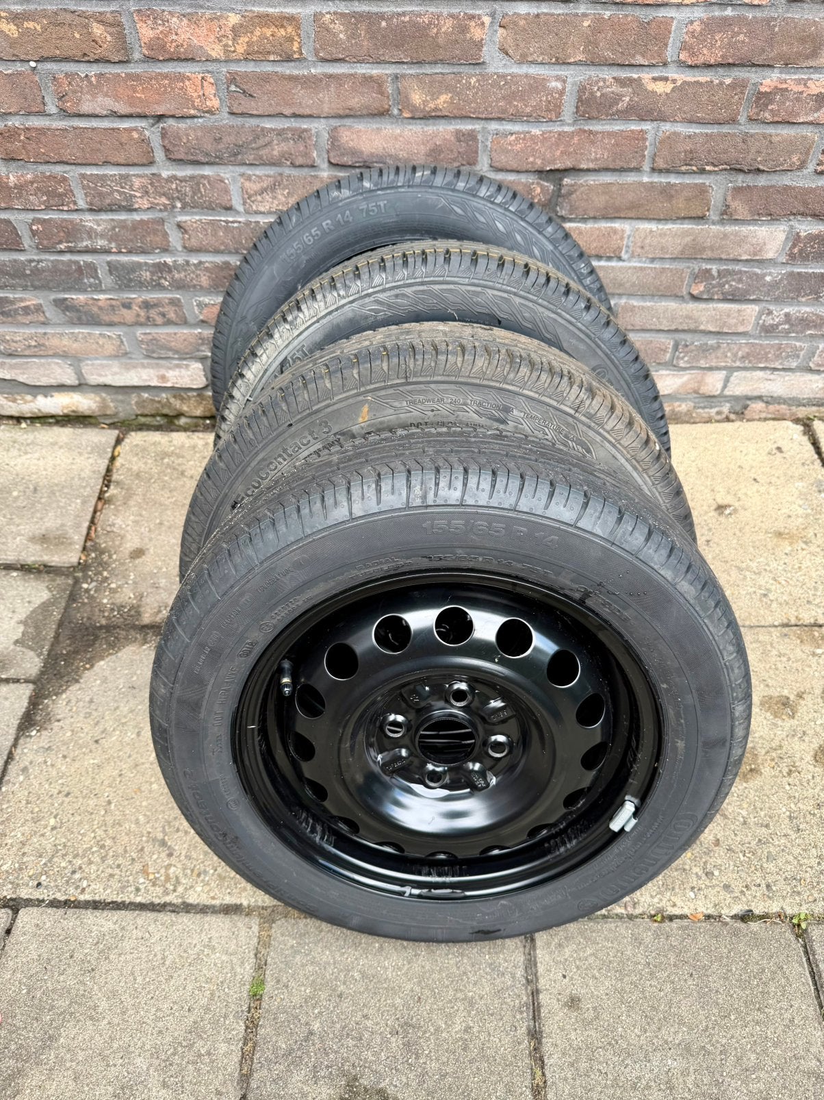 LM Velg BANDEN 155x65x14, 165x60x15,175x65x14, C1, 107, Aygo, 14 inch, Gebruikt, 155 mm, Banden en Velgen